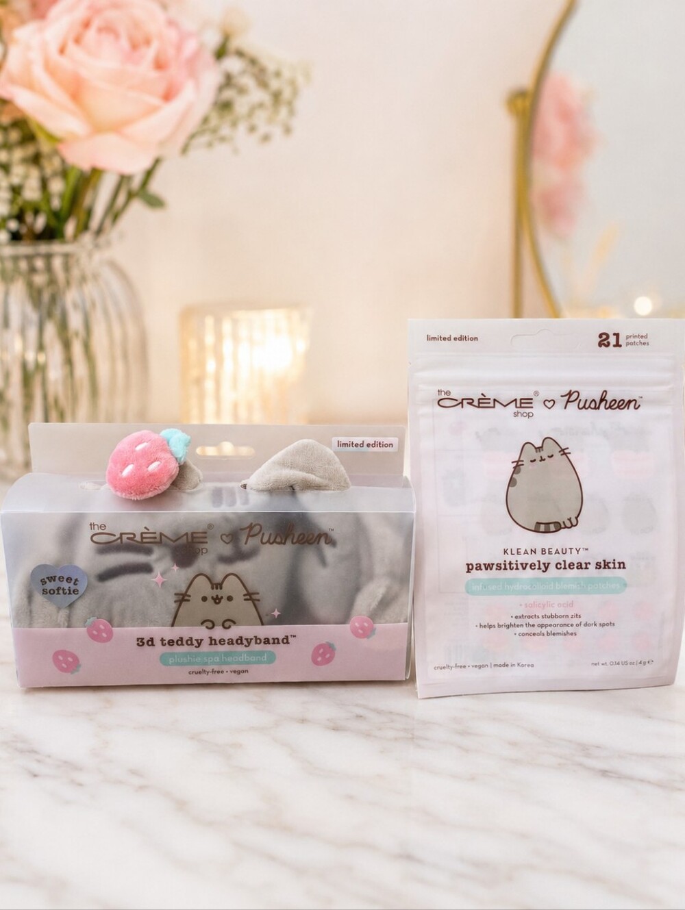 The Crème Shop x Pusheen Limited Edition Spa Headband & Blemish Patch Set
